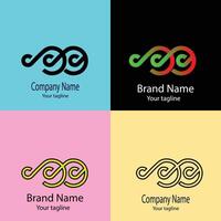 delightful Unique logo design with different designs of the same shape For business company. Color editable. vector