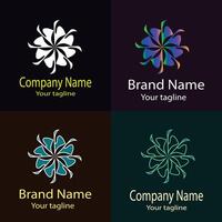 eavenly Best logo design with different designs of the same shape For business company. Color editable. vector