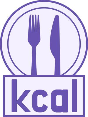 Colored Calories Icon. Illustration. Plate, Fork and Knife. Healthy Lifestyle, Proper Nutrition. Weight Loss and Diet Concept