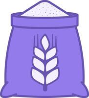 Colored Flour Icon. Illustration. Flour in Bag. Grain Processing Product. Food, Baking Product. Grocery Concept vector
