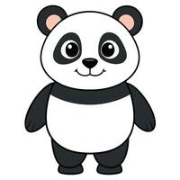 A cartoon panda bear standing with its arms crossed vector