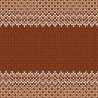 Knitwear texture. Template with empty place for text. Traditional seasonal seamless background for holiday design. Winter knitted wool sweater pattern, brown vector