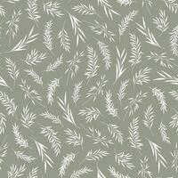Seamless pattern with leaves, herbs. Silhouettes of branches, natural eco friendly background. Modern style, rustic theme. Fashion print for fabric, package, wrapping vector