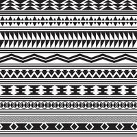 Tribal striped seamless pattern. Geometric black white background. Swatches of seamless pattern included in the file. vector