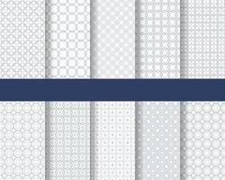 Set ten subtle seamless patterns. Classic monochrome textures. Gray colors. Swatches are included. vector