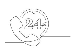 Phone receiver continuous one line vector