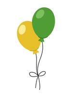 Two balloons in the traditional colors of St. Patrick's Day. Festive element for St. Patrick's Day. vector