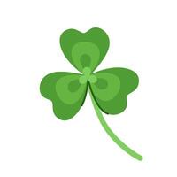 Three leaf clover. Cartoon festive element for St. Patrick's Day. vector