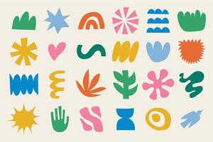 Collection of colorful abstract shapes in a modern and minimalist style vector