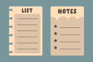Minimalist To Do List and Notes Planner Template in Beige Aesthetic vector