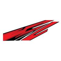 Racing car body wrap sticker design with red and black color combination vector