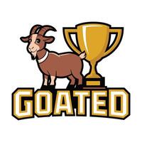 Goated T Shirt Design Goat with Trophy vector
