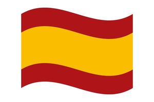 Wavy civil flag of Spain, isolated on a transparent background. Correct proportions and colors. illustration. vector
