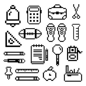 school set objects vector