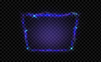 A glowing blue square on a black background vector