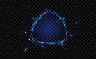 Easter egg with glowing blue lines on a black background vector