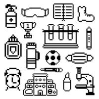 school objects collection vector