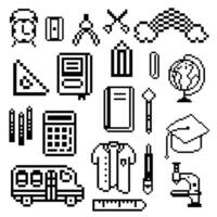 school objects set vector