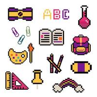 school color objects set vector