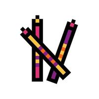 three pencils pixelated vector