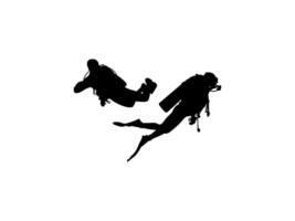 Silhouette of the Diving, Flat style, can use for Logo Gram, Sticker, Pictogram, Website, Apps, Diving Illustration or Graphic Design Element. Editable and Memorable. vector