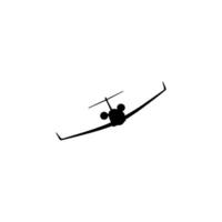 Silhouette of the Private Jet, Aircraft, Aeroplane. Flat Style, can use for Logo Gram, Pictogram, Apps, Website, or Graphic Design Element. Flat and Editable. vector