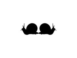 Silhouette of the Snails are also called Escargot, Flat Style, Pair Animal Series, can use for Logo, Art Illustration, Apps, Website or Graphic Design Element. Memorable. vector