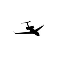 Silhouette of the Private Jet, Aircraft, Aeroplane. Flat Style, can use for Logo Gram, Pictogram, Apps, Website, or Graphic Design Element. Editable. vector