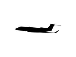 Silhouette of the Private Jet, Aircraft, Aeroplane. Flat Style, can use for Logo Gram, Pictogram, Apps, Website, or Graphic Design Element. Memorable. vector
