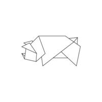 Pig or Pork Polygonal Lines, can use for Logo, Pictogram, Aquatic Animal Figure, Website, Apps, or Graphic Design Element. Simple, BW and Editable. vector