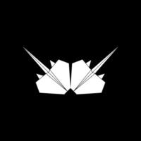 Pair Stingray Fish Shape Inspired by Origami Form, can use for Logo, Pictogram, Aquatic Animal Figure, Website, Apps, or Graphic Design Element. Flat and Editble vector