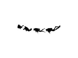 Silhouette of the Diving, Flat style, can use for Logo Gram, Sticker, Pictogram, Website, Apps, Diving Illustration or Graphic Design Element. Memorable. vector
