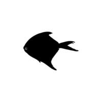 Silhouette of the Silver pomfret, Bramidae, pampo, or Pampus Fish. Flat Style. Can use for Logo Gram, Animal Illustration, Pictogram, Website, or Graphic Design Element. Editable and Memorable. vector