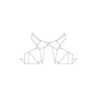 Pair Rabbit or Bunny Polygonal Lines, can use for Logo, Pictogram, Cute Animal Figure, Website, Apps, or Graphic Design Element. vector