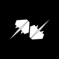 Pair Stingray Fish Shape Inspired by Origami Form, can use for Logo, Pictogram, Aquatic Animal Figure, Website, Apps, or Graphic Design Element. vector