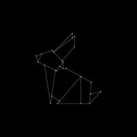 Rabbit or Bunny Polygonal Lines, can use for Logo, Pictogram, Cute Animal Figure, Website, Apps, or Graphic Design Element. Flat and Black White. vector