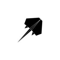 Stingray Fish Shape Inspired by Origami Form, can use for Logo, Pictogram, Aquatic Animal Figure, Website, Apps, or Graphic Design Element. Editable vector
