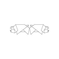 Pair Pig or Pork Polygonal Lines, can use for Logo, Pictogram, Aquatic Animal Figure, Website, Apps, or Graphic Design Element. Flat and Memorable. vector