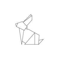 Rabbit or Bunny Polygonal Lines, can use for Logo, Pictogram, Cute Animal Figure, Website, Apps, or Graphic Design Element. Simple, BW and Editable. vector
