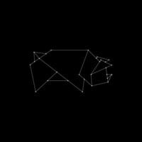Pig or Pork Polygonal Lines, can use for Logo, Pictogram, Aquatic Animal Figure, Website, Apps, or Graphic Design Element. Flat and Editable. vector