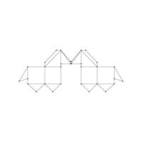 Pair Horse Polygonal Lines, can use for Logo, Pictogram, Animal Figure, Website, Apps, or Graphic Design Element. Simple, BW and Editable. vector