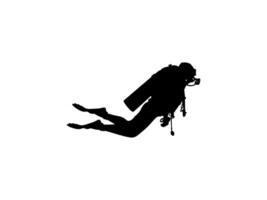 Silhouette of the Diving, Flat style, can use for Logo Gram, Sticker, Pictogram, Website, Apps, Diving Illustration or Graphic Design Element. Simple and Memorable. vector