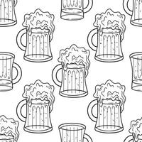 An Attractive and Seamless Pattern Featuring Beer Mugs and Glasses for Various Uses vector