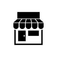 Black silhouette icon of shop for web and apps vector