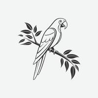 Bold and clean parrot silhouette, ideal for branding and digital projects. vector