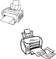 Office Printers Producing Documents with Efficiency and Speed vector