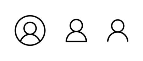 Login avatar outline icon set. Default profile sign symbol vector