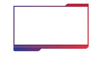 Game overlay frame design, Overlay frame for gaming stream, neon effect frame overlay vector