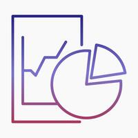 Minimalist icon of a financial report with pie and bar charts vector