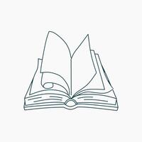 Open book outline art vector